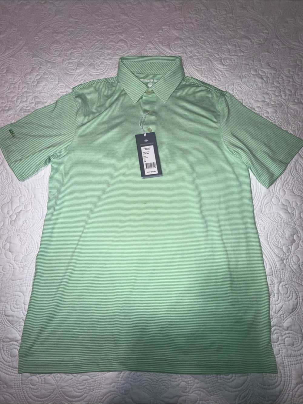 The Southern Shirt Company Men's Mint Green Striped Polo